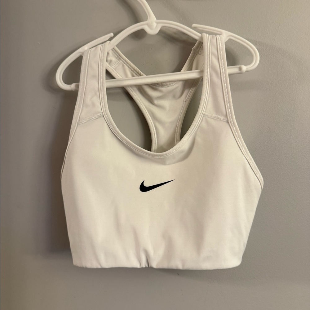 Nike Dri-FIT White Racerback Sports Bra Medium Athletic Training Gym